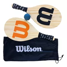 Kit Frescobol Wilson C/ Capa 2 Raquetes + 1 Bola Jogo Praia