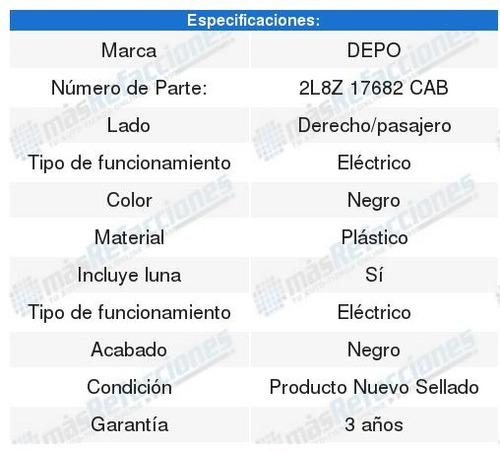 Par De Espejo Ford Escape 2001 2002 2003 2004 2005 2006 2007 Foto 3