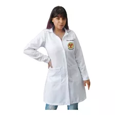 Jaleco Feminino Acinturado Branco Personalizado - Radiologia