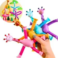 Kit 2 Girafas Pop It Tubo Estica E Gruda Fidget Toys Criança