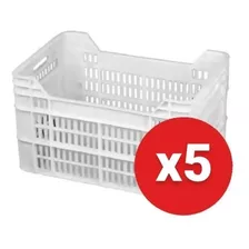 Cajones De Plastico Reforzado Blanco (frutero) X 5