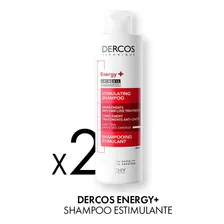 Combo Vichy Dercos Shampoo Energizante Anticaida X2 Unidades