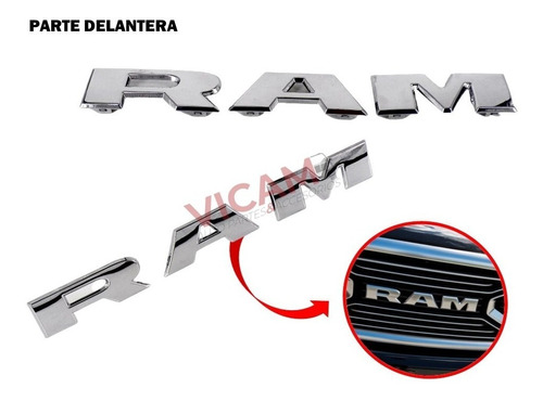 Emblema Letras Cromadas Para Parrilla Dodge Ram 2019-2021 Foto 2