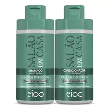 Eico Shampoo Hidratação 450ml E Condicionador Leave-in 400ml Salão Em Casa Cachos Definidos Óleos Argan Cacheado Crespos E Ondulados