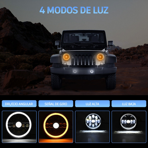 Faro Para Moto Universal 7'' ,focos H4,4modos Vivienda+stand Foto 5
