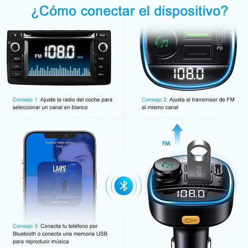 Transmisor Fm Bluetooth 5.0 Modulador De Radio De Coche Mano Foto 9