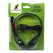 Headset Xcell P2 Preto + Adaptador P2 Para Usb Kit C/ 75 Pçs