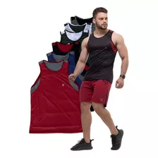 Kit 5 Camisa Masculina Regatas Para Treino Academia Fitness