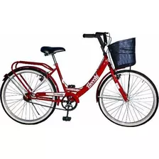 Bicicleta Urbana Femenina Necchi Cuestarriba R26 Freno V-brakes Color Rojo 