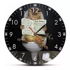 Gatito Gato En El Inod Con Ódico Dormitorio Reloj De ...