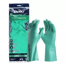 Luva Látex Nitrilica Verde Para Limpeza Pesada Kit 5 Pares 