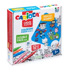 Puzzle Rompezabezas Carioca Coloring 70x50cm + 12 Marcadores