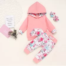 Ropa Bebé Niña Conjunto Pantalón Y Polerón Rosa...