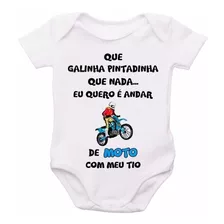 Roupa De Bebê Body Personalizado Moto Com Titio R626