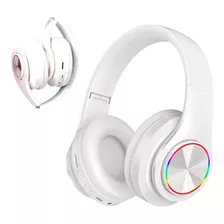 Fone De Ouvido B39 Branco Bluetooth Rádio Microfone Wireless Cor Da Luz Rgb