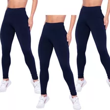 Kit 3 Legging Feminina Leg Moda Fitnes Academia Suplex Promo