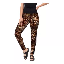 Pantalon Mujer Talles Grandes Plush Animal Print Vestir 