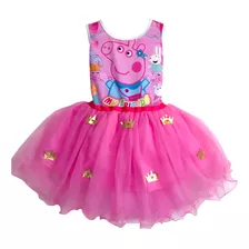 Vestido Disfraz Niña Peppa Pepa Pig Personajes Animados Fiesta Cumpleaños Rosa Bonito Tutu