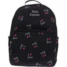 Juicy Couture, Mochila Grande Negra Con Estampado