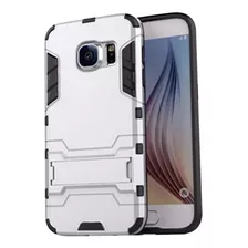 Case Protector Touch Armor Ironman Plateado Samsung S6 Edge