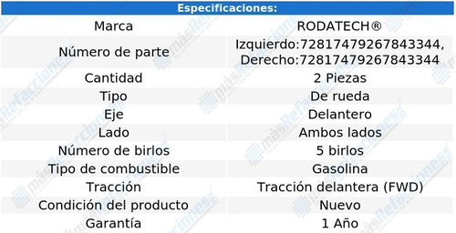 Par Mazas De Rueda Del Sonata L4 2.4l Fwd 16 Al 19 Rodatech Foto 2