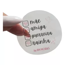 200 Adesivo Rótulo Transparente Etiqueta Personalizado 4x4cm