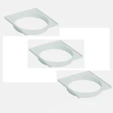 Kit 3 Porta Grelha 150mm Quadrada 15x15cm Pvc Branca Tigre