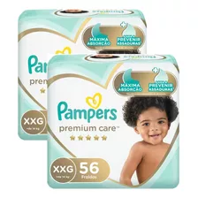 Kit C/2 Fraldas Infantil Pampers Premium Care Xxg