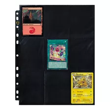 10 Folhas Preto Fichario Paginas 18 Bolsos Yugioh Magic