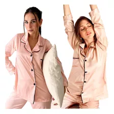 Pijama De Seda Camisero Mujer Invierno Caja Para Regalo