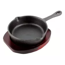 Sartén Fierro 13cms Con Base De Madera Lugano Cocina Gourmet