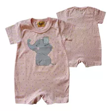 Pijama Para Bebê Macacão Curto Em Malha Estampa Neon