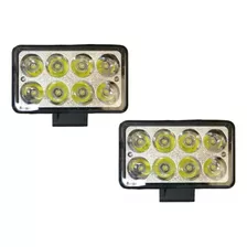 Faro Led Auxiliar 8 Leds 4 X2 24w 12/24v Auto Moto