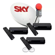 Sky Pre Pago Conforto - Kit Completo Com 03 Receptores