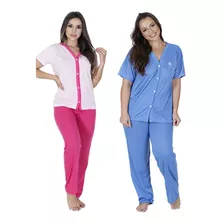 Kit 3 Pijama Meia Estação Calça E Manga Curta Feminino 