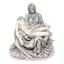 Nossa Senhora Pieta Mármore Maciço Acabamento Fino 26cm