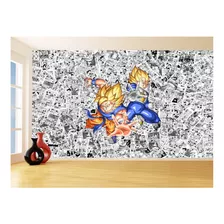 Adesivo De Parede Dragon Ball Goku Página Manga 9,5m² Dbz160