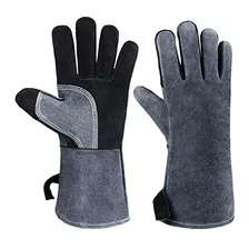 Guantes De Soldadura De Cuero Resistentes Al Calor Talla 14'