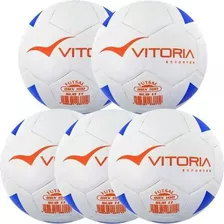 Kit 5 Bolas Futsal Vitoria Brx Max 100 Sub 11 (9/11 Anos) Cor Branco