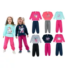 Kit 4 Peças Moletom Infantil Menina Inverno Outono 1 A 8