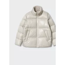 Campera Puffer Impermeable Mango Super Abrigada Blanco Mng