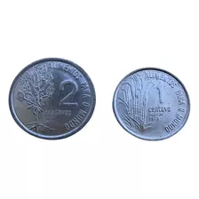 Moedas 1 E 2 Centavos Fao 1975 Fc