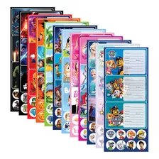300 Tiras De Stickers Escolares De Disney P/libretas Mayoreo