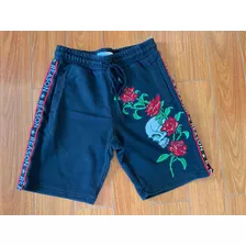 Short Bermuda, Reason, Importado Rosas Y Calavera Talle S