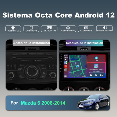 Estreo Para Mazda 6 2008-2014 Carplay 8 Core Gpscmara Amfm Foto 3