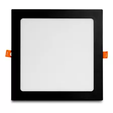 Luminária Painel Led Embutir Quadrado Preto 18w Bronzearte