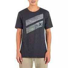 Hurley Icon Slash Gradient Camiseta Para Hombre, Negro Jaspe