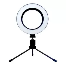 Ring Light De 6 Polegadas Mesa Iluminador De Led Tripé 16cm Cor Da Estrutura Preto Cor Da Luz Branco/neutro/quente Bivolt