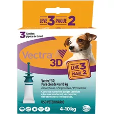 Vectra 3d Antipulgas Cães 4 A 10kg Combo Leve 3 Pague 2 Ceva