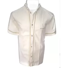 Camisa Manta Tipo Guayabera Modelo Beige (lineal)